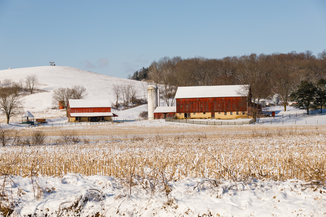 Harvest Barn in winter